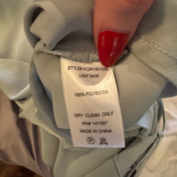 NWOT ASTR The Label Gaia Midi Dress S Light Sage Satin Chic Slit - Picture 5 of 6